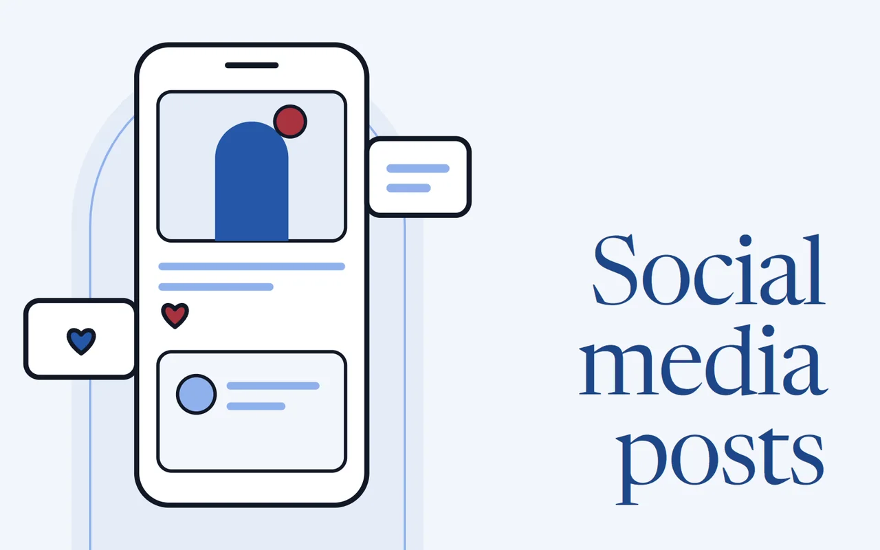 A phone showing a social media post with a photo, a heart and a comment