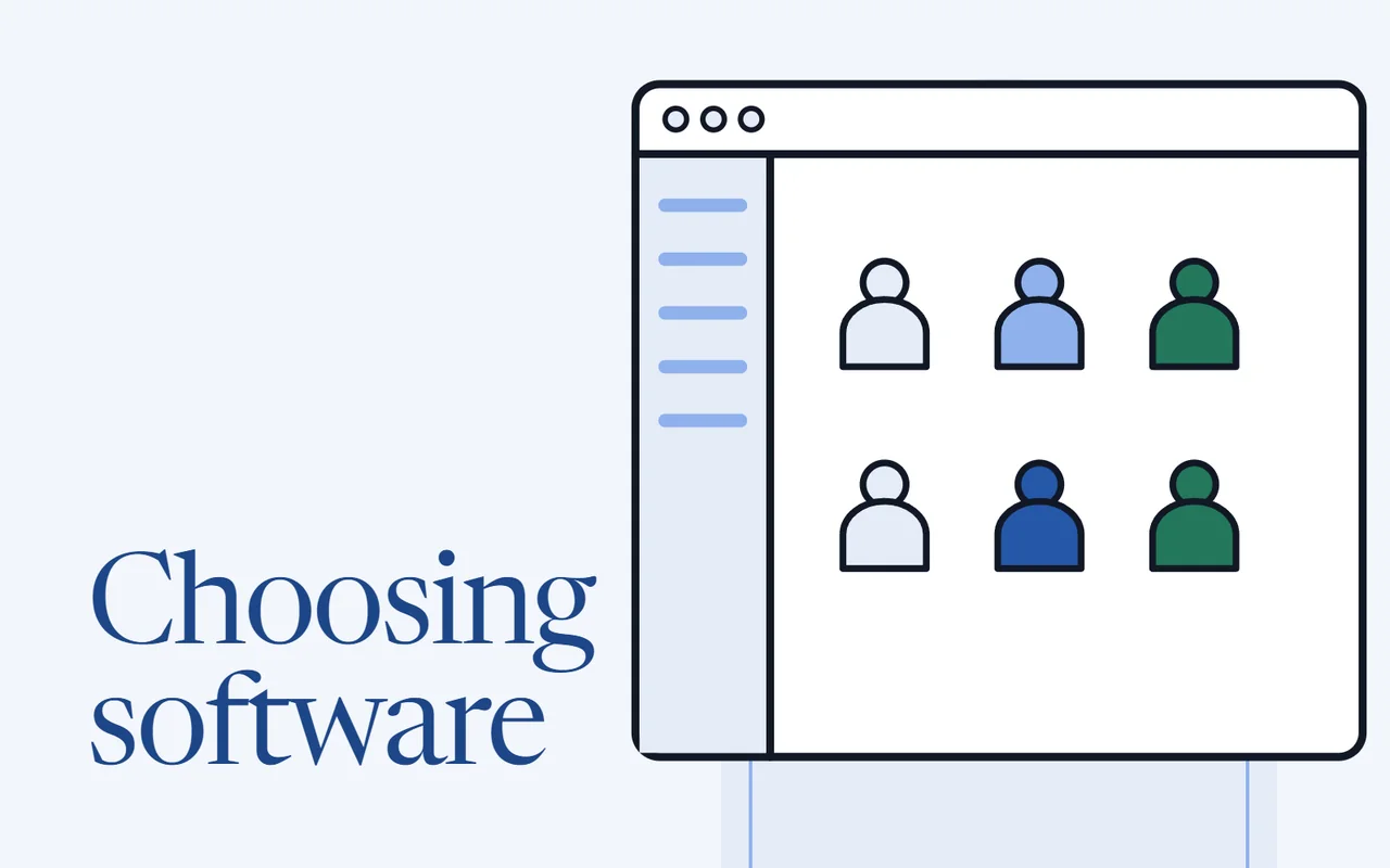 A software window showing a grid of church members