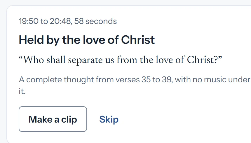 cOS Sermon Clips app preview